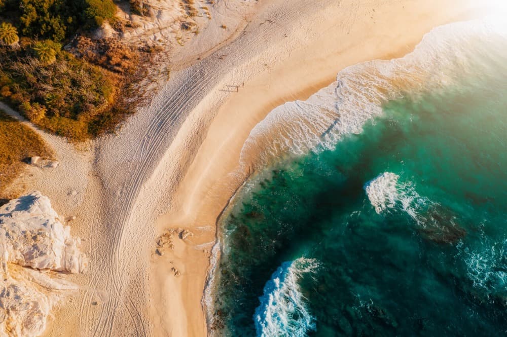 aerial photo beach