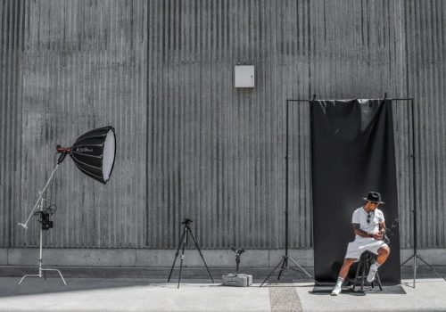 corporate headshot set up