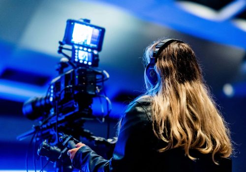 Corporate live streaming setup for a hybrid event in Singapore