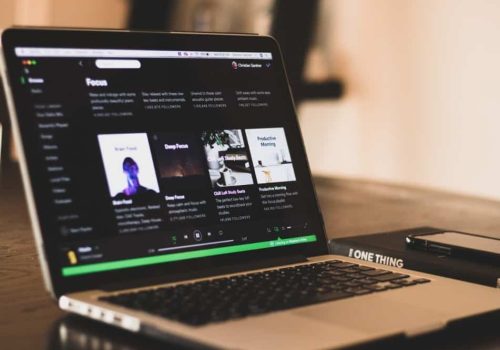spotify on laptop