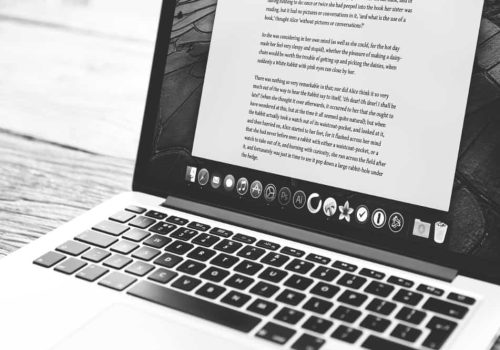 video script on laptop